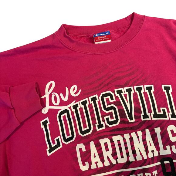 VTG 1998 Champion "Love Louisville Cardinals " Sweatshirt Women's Sz Large - Picture 1 of 12